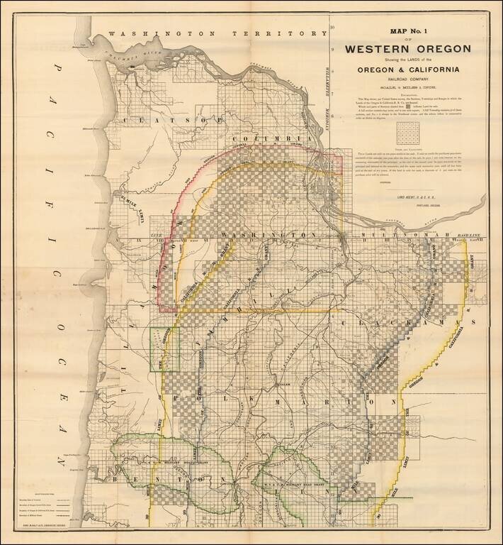 Map No. 1 of Western Oregon Showing the Lands of the Oregon & California Railroad Company . . .