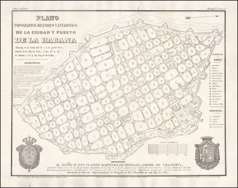 Plano Topografico, Historico y Estadistico de la Ciudad y Puerto de la Habana . . . 1841