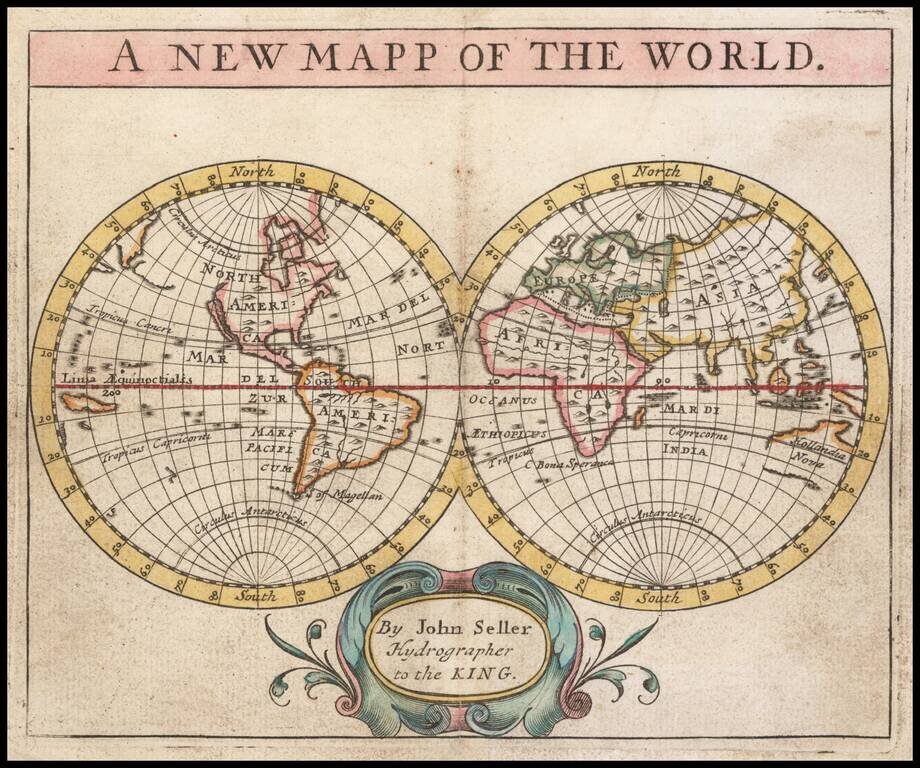 A New Mapp of the World.  By John Seller Hydrographer To The King