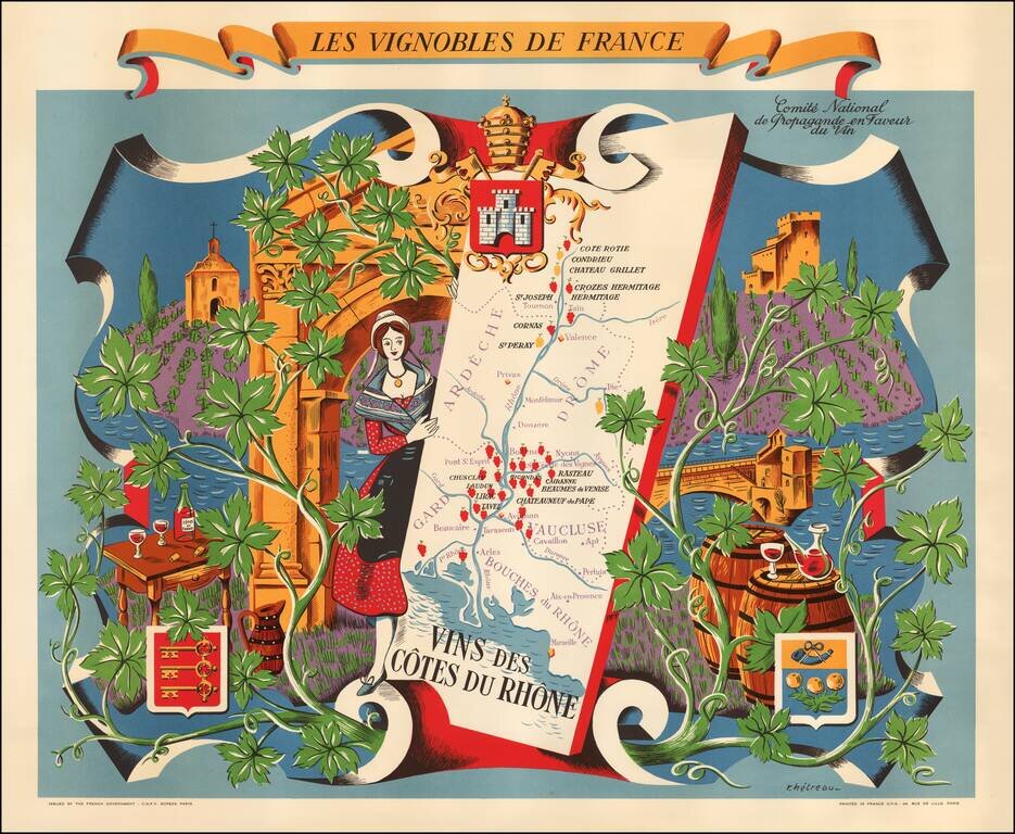 Les Vignobles De France -- Vins de Cote du Rhone  (The Vineyards of France -- Wines of the Cote du Rhone Region -- Chateauneuf de Pape)