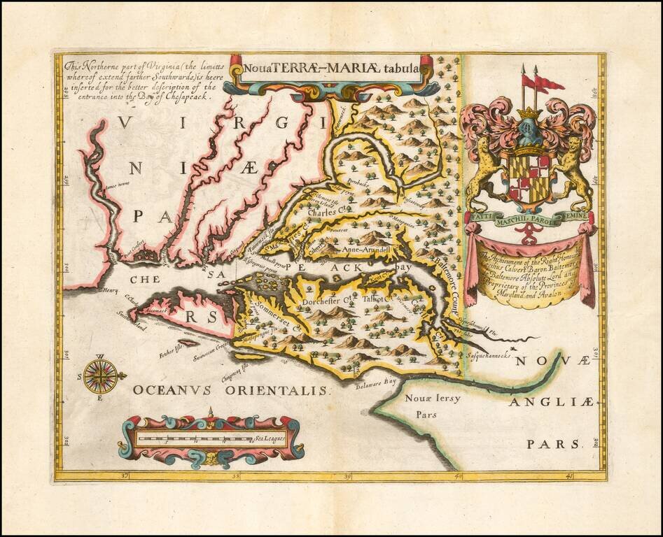 (First Map of Maryland)  Nova Terrae Mariae Tabula