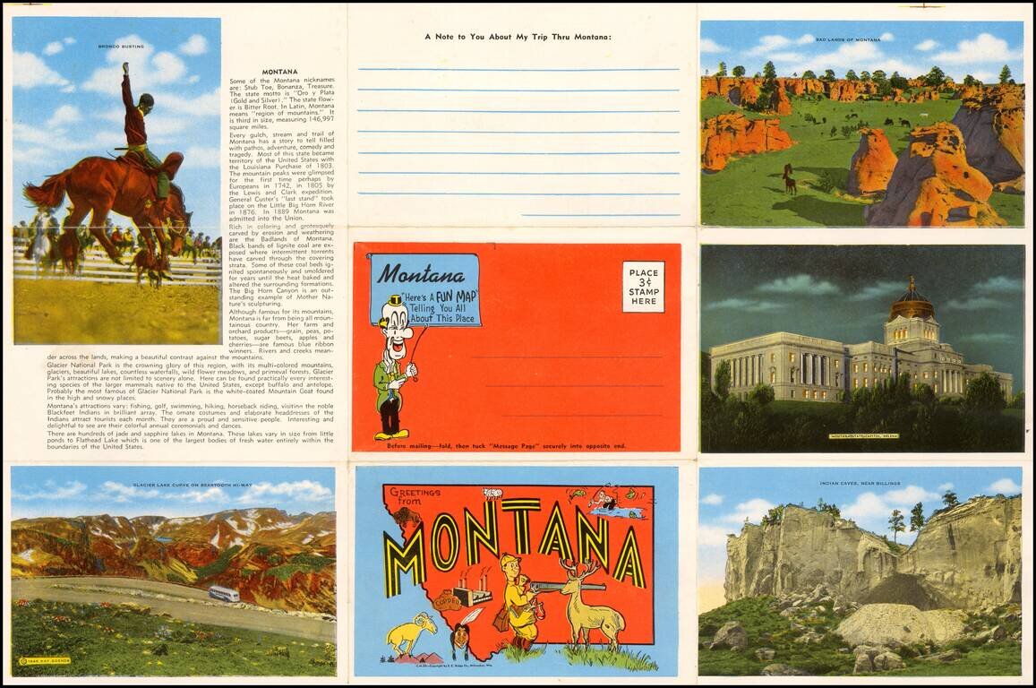 Bill Skacel's Cartoon Map of Montana  