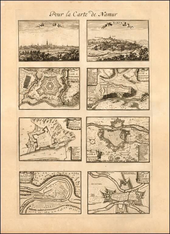 Comte De Namur
Dresse sur les Memoires les plus Nouveaux Presentes A Sa Majeste Pour le Service de ses Troupes Par le Sr. Sanson Geograp du Roy