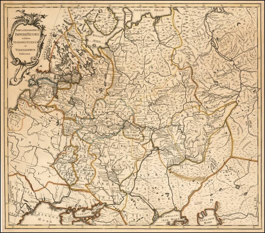 Tabula Geographica Imperii Russici exhibens Stationes Cursuum et Veredariorum Publicarum