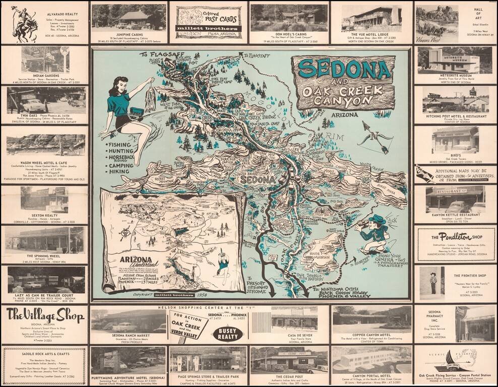 Sedona and Oak Creek Canyon (Flagstaff on verso)