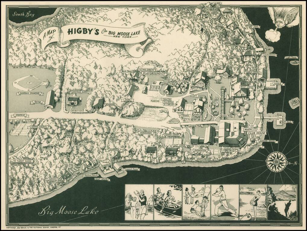 A Map of Higby's On Big Moose Lake New York
