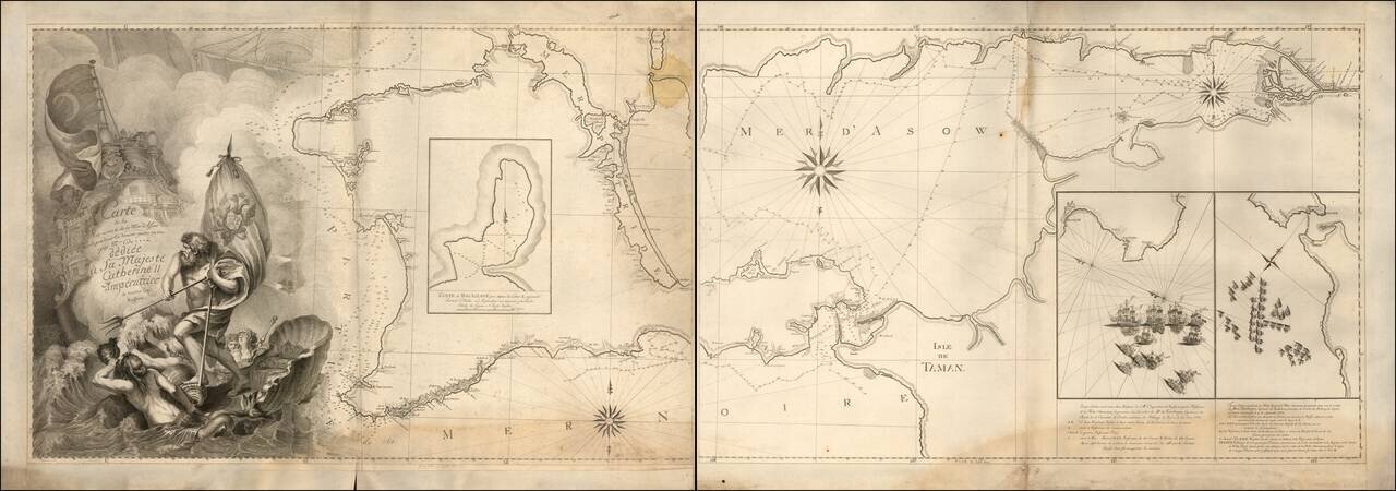 Carte de la Mer noire & de la Mer d'Azow  Levée pendant la dernière guerre en 1773 par Mr. De * * * & dediée a La Majeste Catherine II Imperatrice...