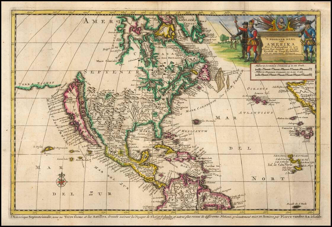 'T Noorder Deel Van Amerika Door C. Kolumbus in zyn Eerste Togt Ontdekt en dessefs Kusten en Voor-Eylanden Een en andermaal bevaaren  (Island of California)