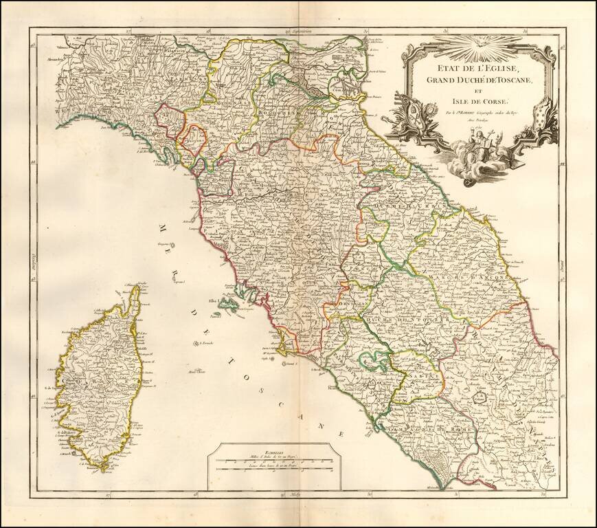 Etat De  L'Eglise, Grand Duche De Toscane, Et Isle De Corse . . . 1750