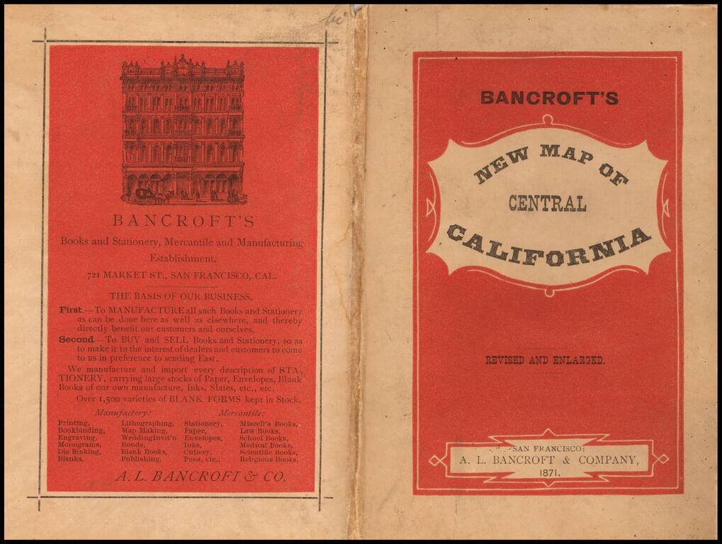 Bancroft's New Map of Central California Compiled by Wm. Henry Knight . . . 1871  (Includes Virginia City & Comstock Mining Regions)
