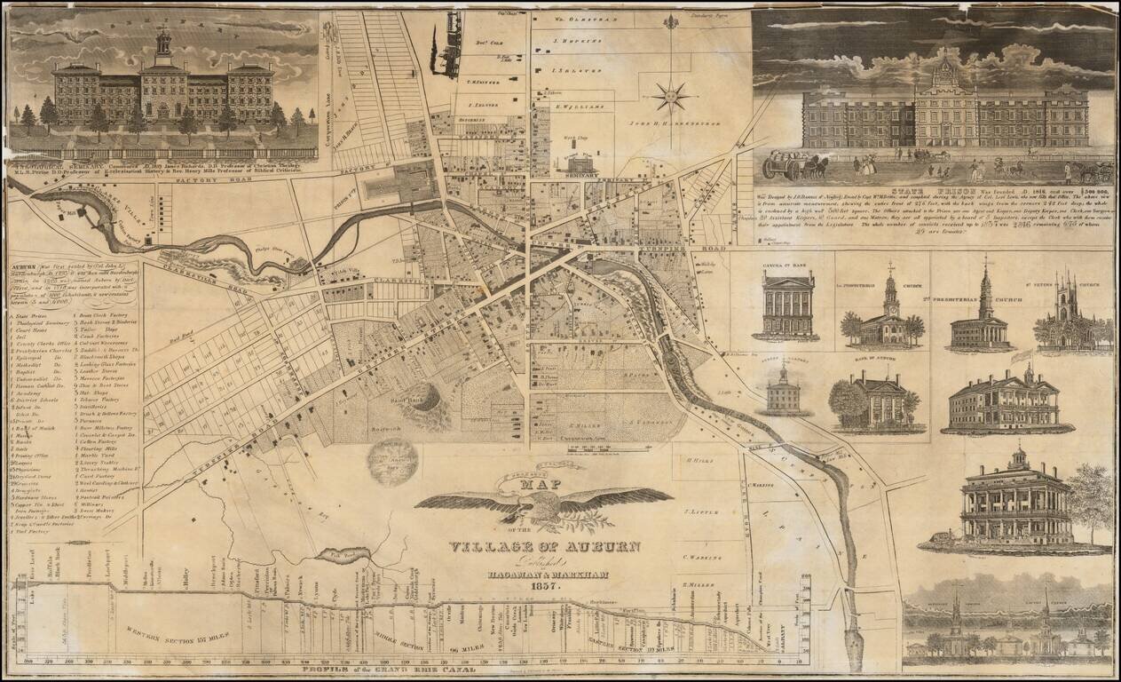 Map of the Village of Auburn Published By Hagaman & Markham 1837