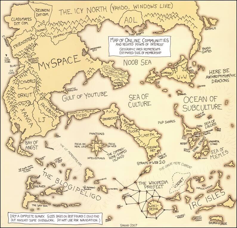 Map of Online Communities and Related Points of Interest