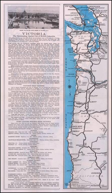Victoria and Island Touring Map