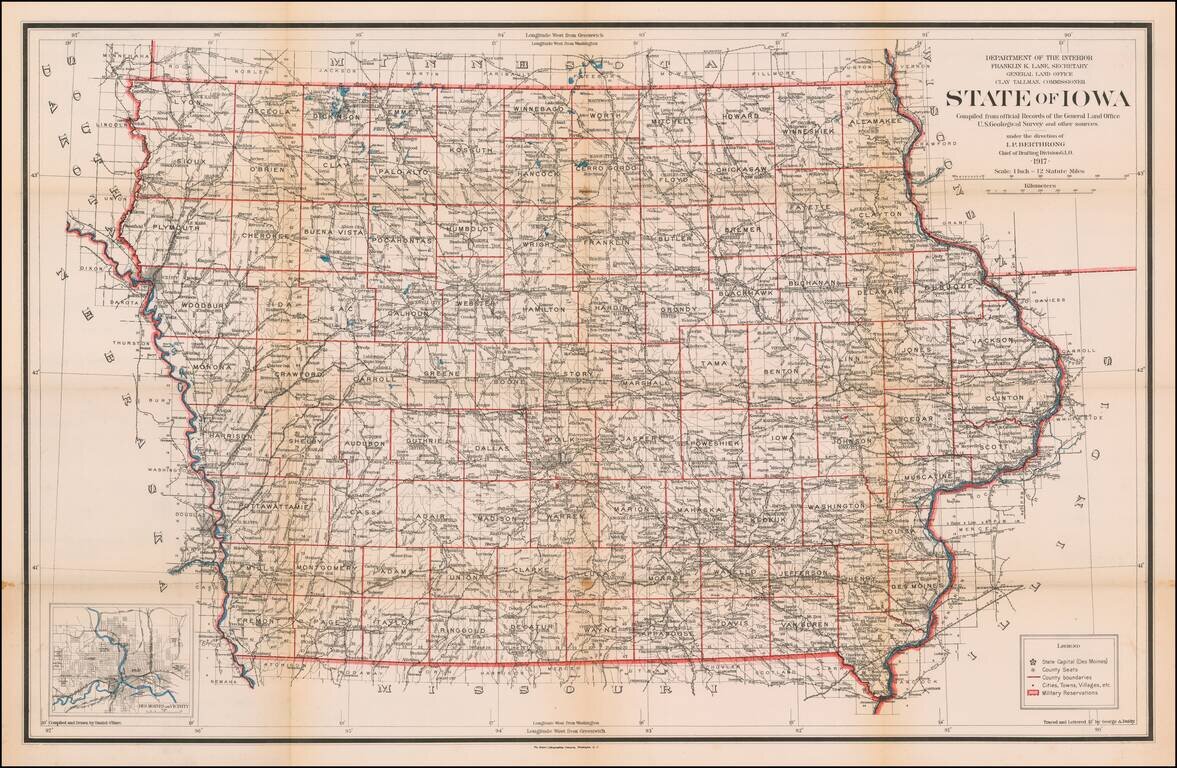 State of Iowa. Compiled from the official Records of the General Land Office . . . 1917