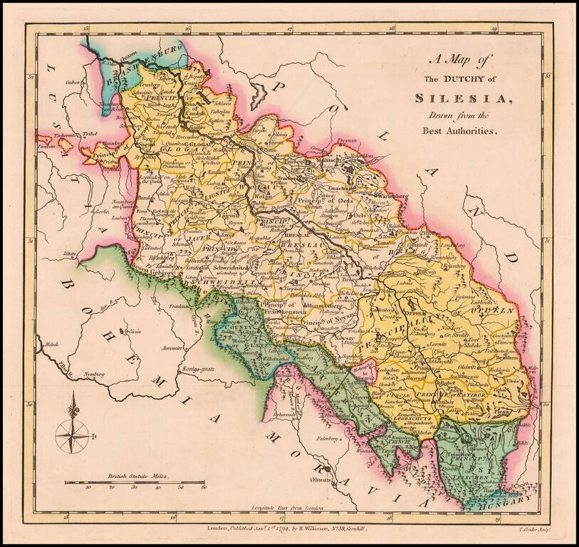 A Map of the Dutchy of Silesia Drawn from the Best Authorities