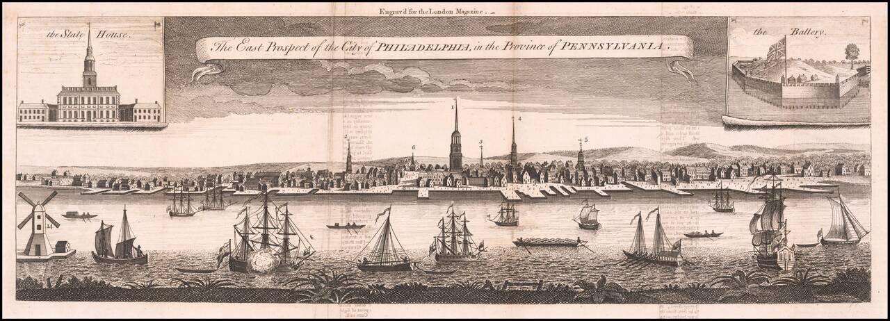 The East Prospect of the City of Philadelphia in the Province of Pennsylvania