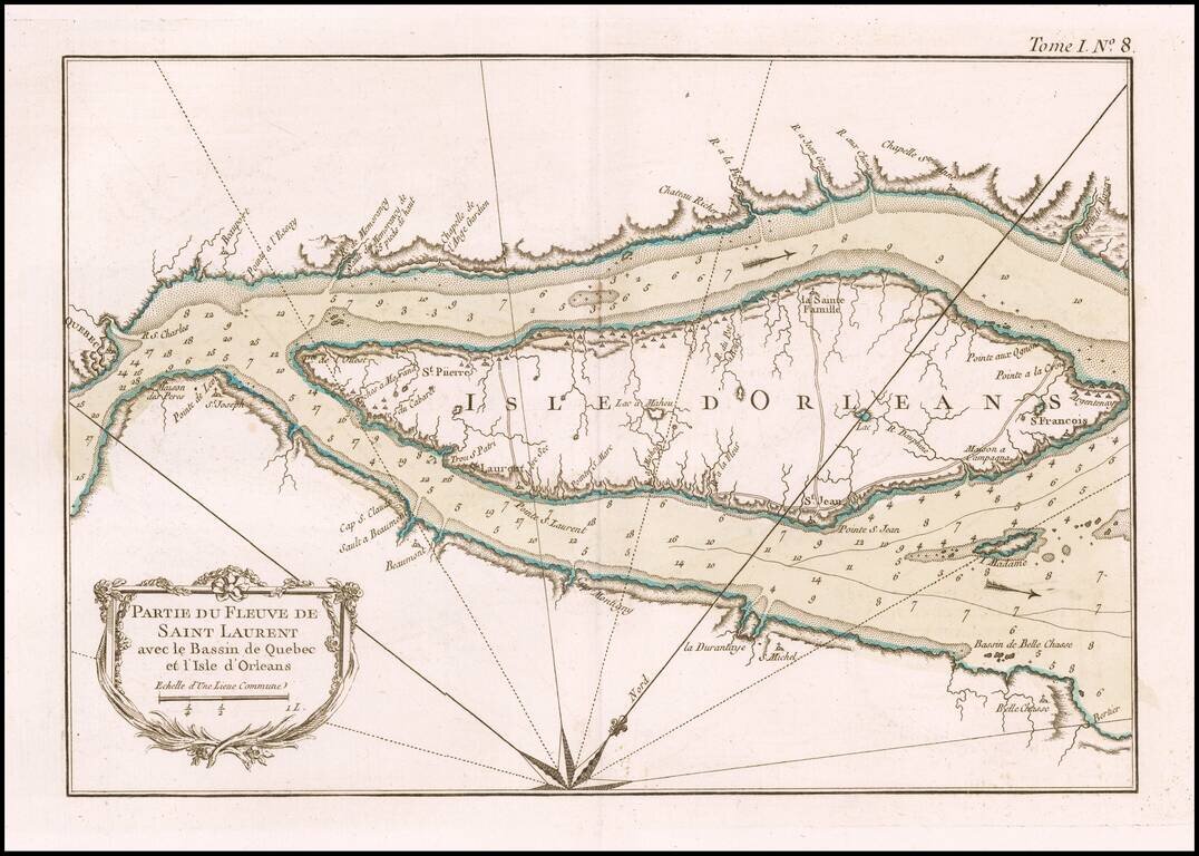Partie de Fleuve de Saint Laurent avec le Bassin de Quebec et l'Isle de Orleans
