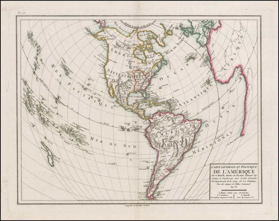 Carte Generale Et Politique De L'Amerique . . .  An VI