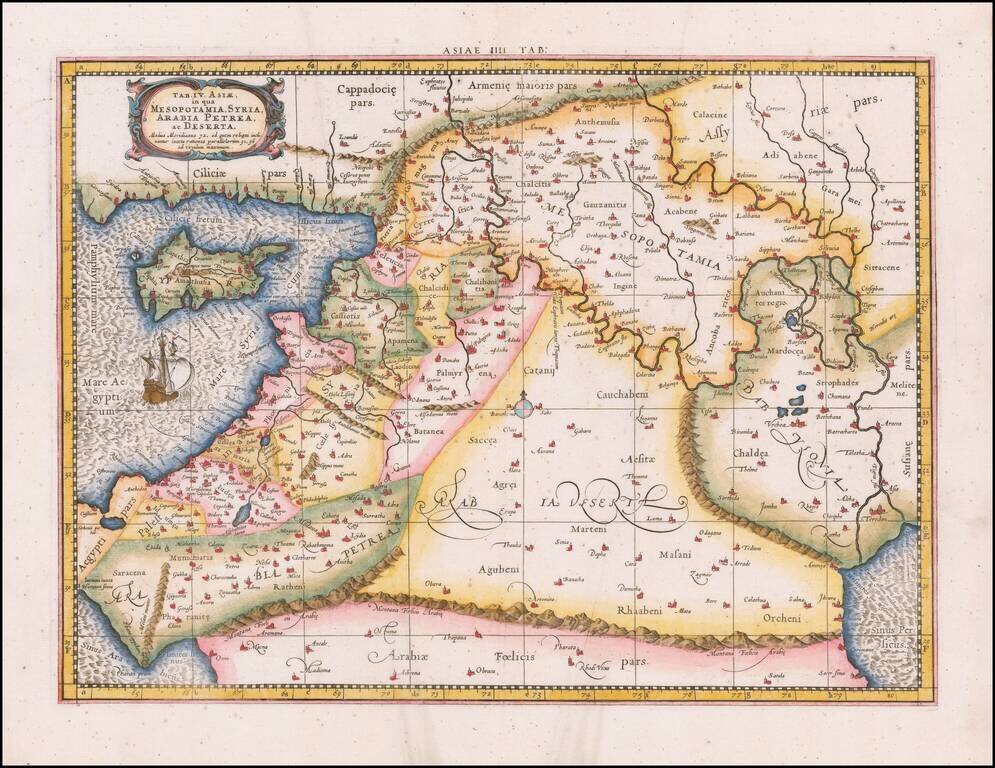 Tab. IV. Asiae in qua Mesopotamia, Syria, Arabia Petrea ac Deserta . . . [Shows Cyprus]