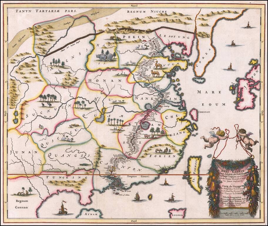 Reys-Kaerte Vande Ambassade Der Nederlantse Oost Indise Compagnie door China aen den Grooten Tartersen Cham der Johan Nieuhoff . . . [title repeated in French, Latin & German]
