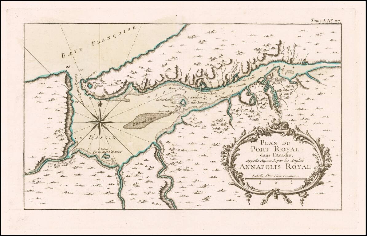 Plan Du Port Royale dans l'Acadie appelle Aujour d' par les Anglais Annapolis Royal
