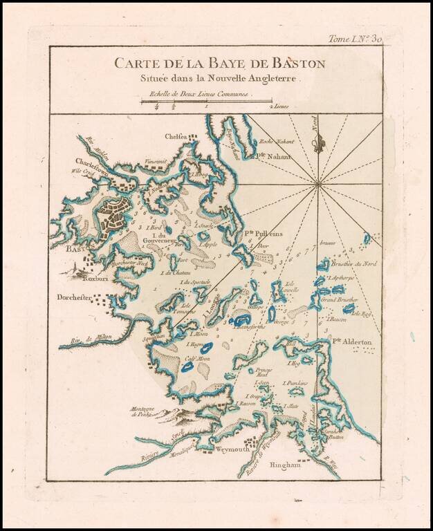 Carte De La Baye De Baston Situee dans la Nouvell Angleterre
