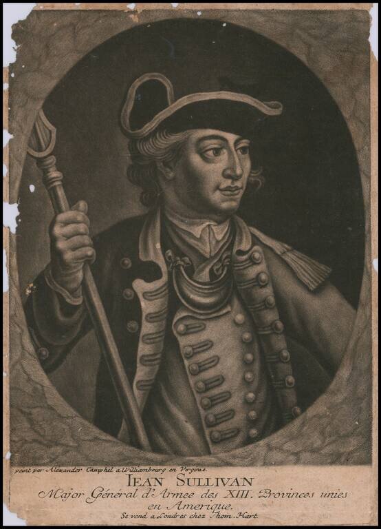 (John Sullivan)  Iean Sullivan Major General d'Armee des XIII. Provinces unies en Amerique.   vend a Londres chez Thom. Hart.