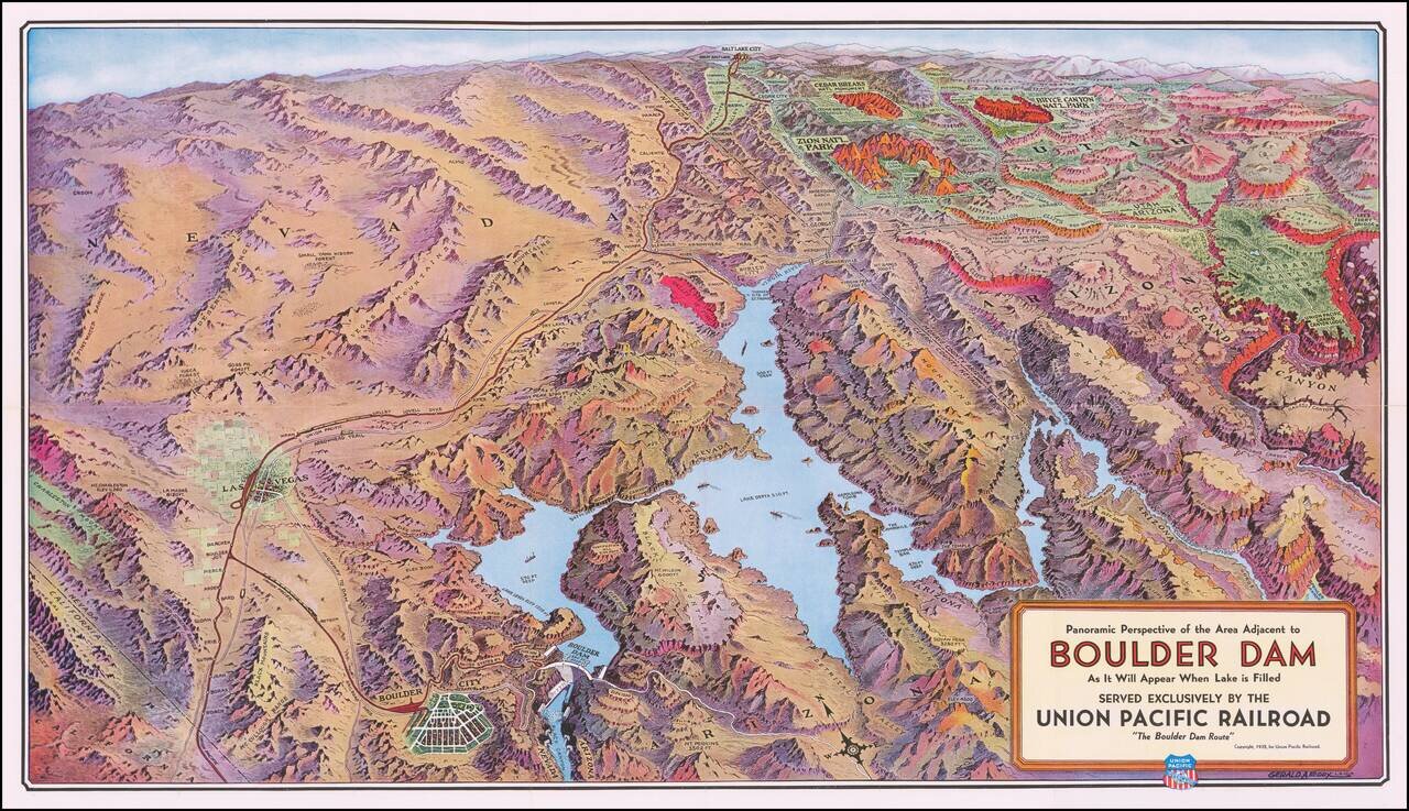 (Boulder Dam / Las Vegas)  Panoramic Perspective of the Area Adjacent to Boulder Dam As It Will Appear When Lake is Filled . . .
