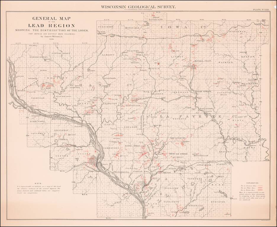 General Map of the Lead Region Showing the Distribution of the Lodes . . . By James Wilson, Jr.  1880
