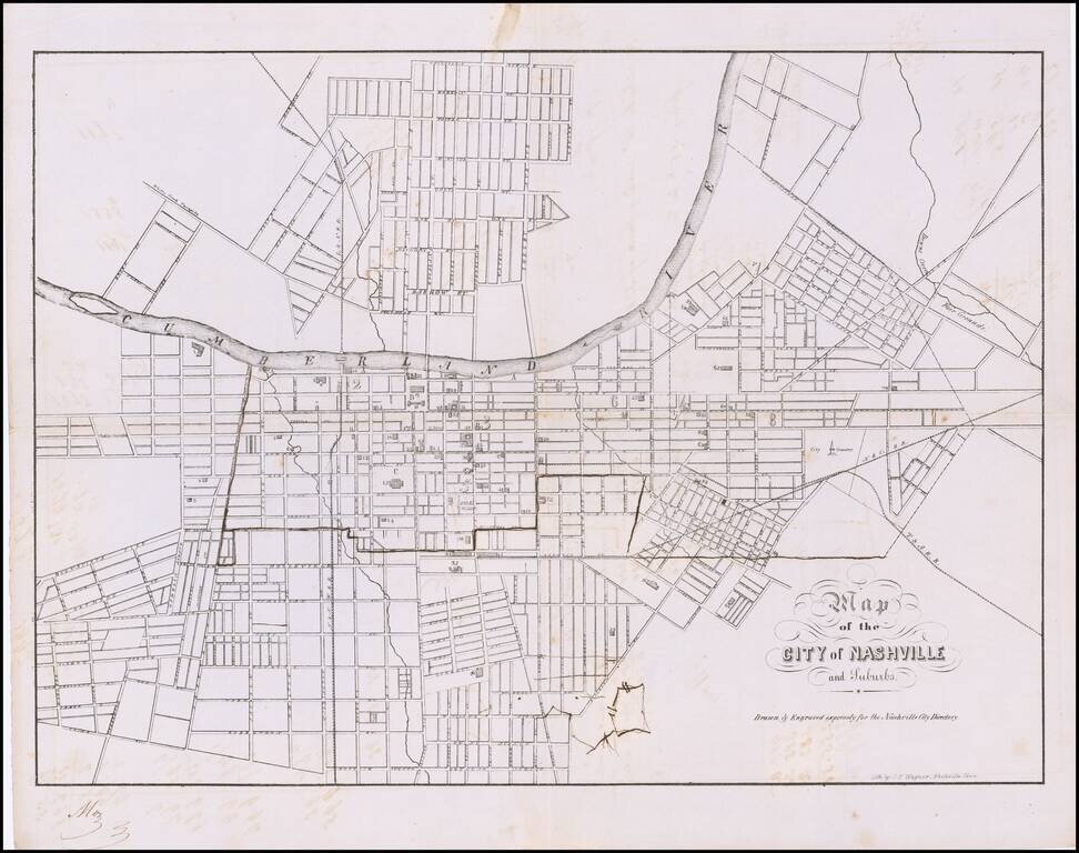 Map of the City of Nashville and Suburbs.