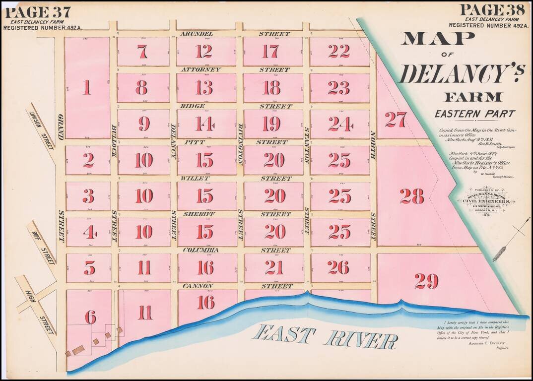 Map of Delancy's Farm Eastern Part.