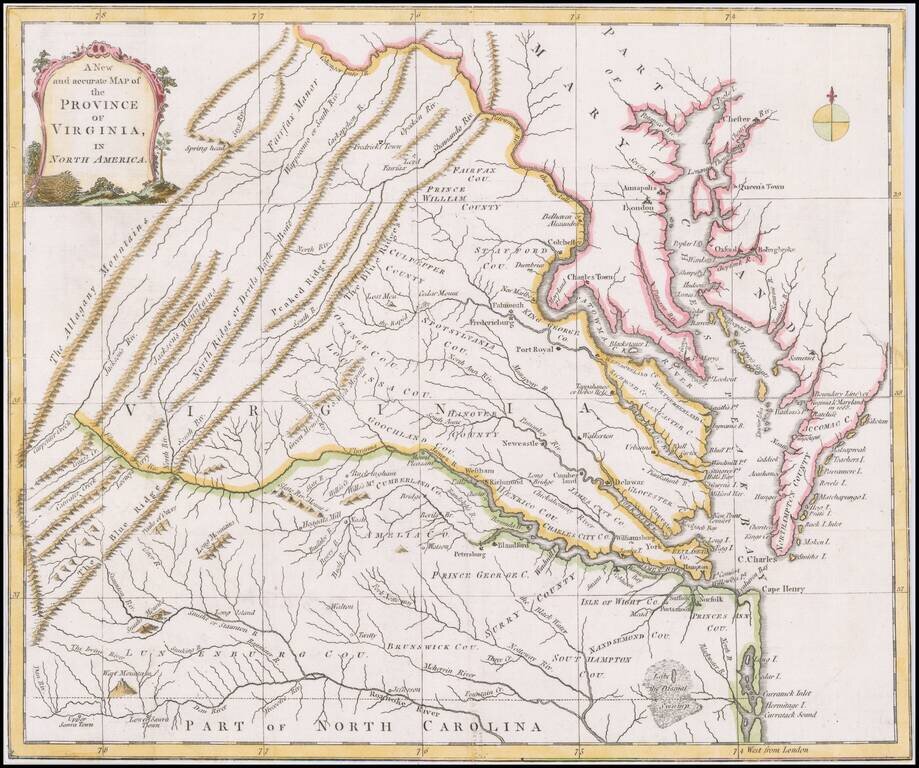 A New and Accurate Map of the Province of Virginia in North America