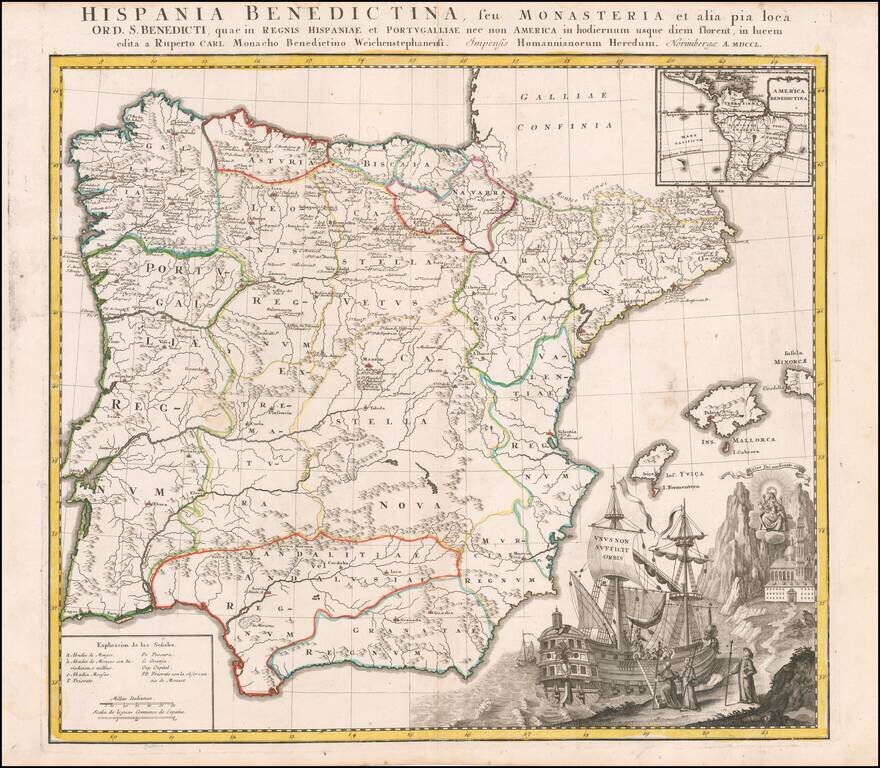 Hispania Benedictina seu Monasteria et alia pia loca Ord S. Benedicti qua in Regnis Hispaniae et Portugalliae nec non America… MDCCL