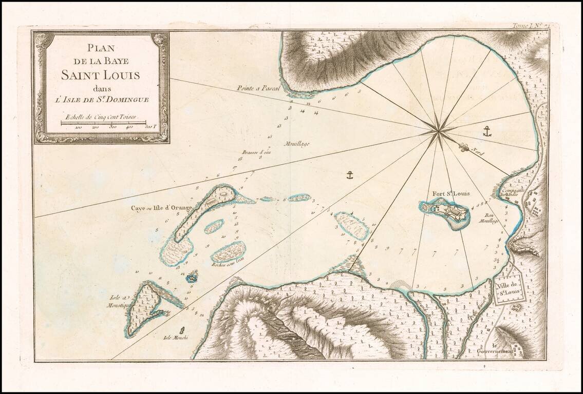 Plan de la Baye Saint Louis dans L'Isle S. Domingue