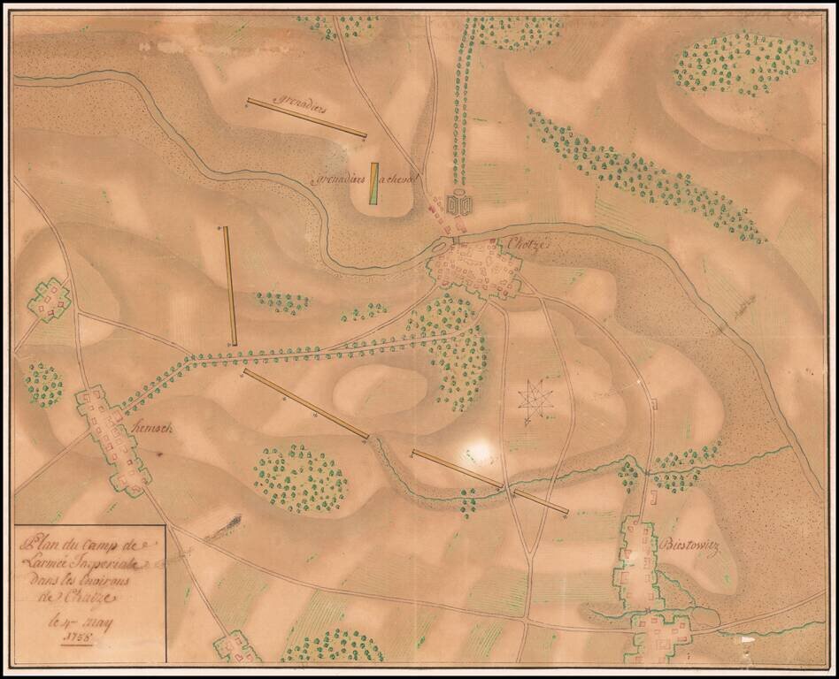 [Austrian Army Positions in Moravia, May 1758] . Plan du Campe de L'Armee Imperiale dans les Environs de Chotze le 4me May 1758.