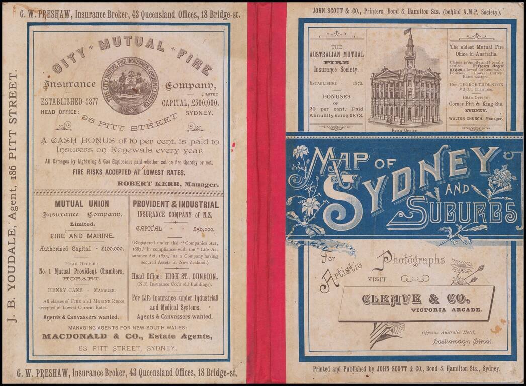 Map of The City of Sydney and the Adjacent Municipalities from Ordnance and Actual Surveys.  1890.