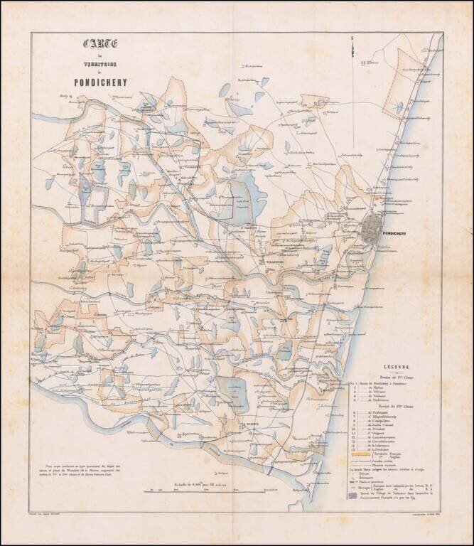 Carte de Territoire de Pondichery (Manuscript)
