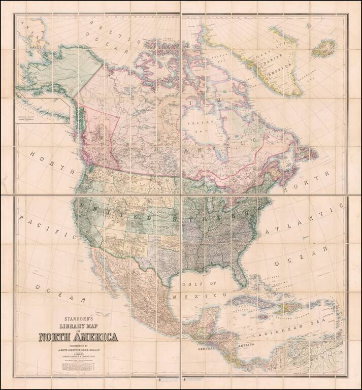 Stanford's Library Map of North America Constructed By A. Keith Johnston . . .