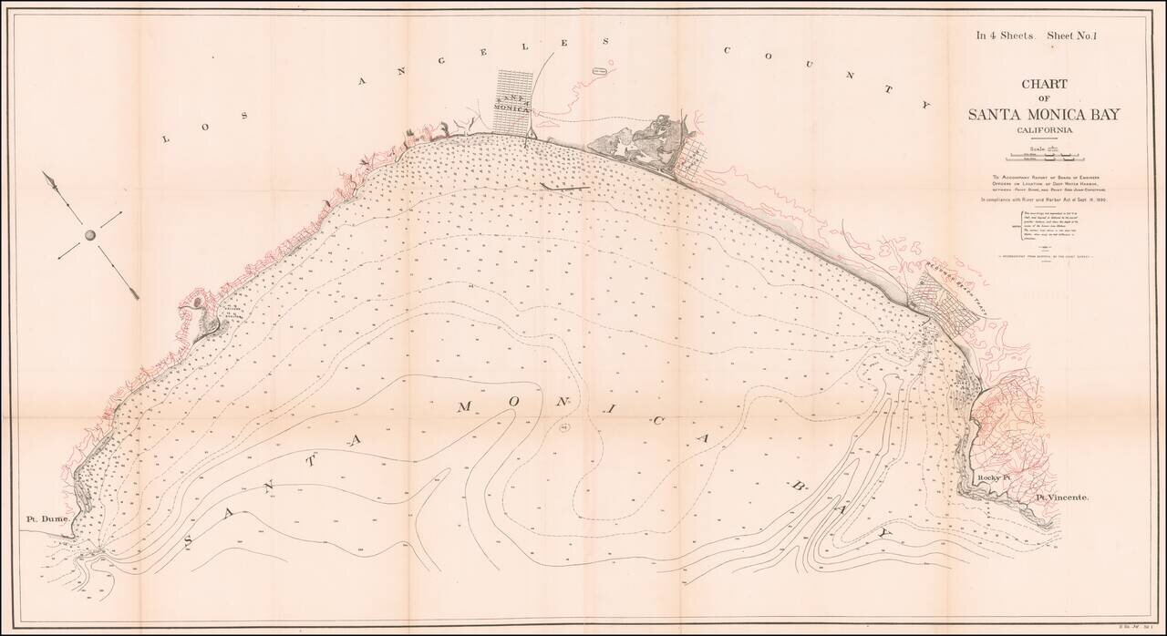 Chart of Santa Monica Bay California  . . . 1890