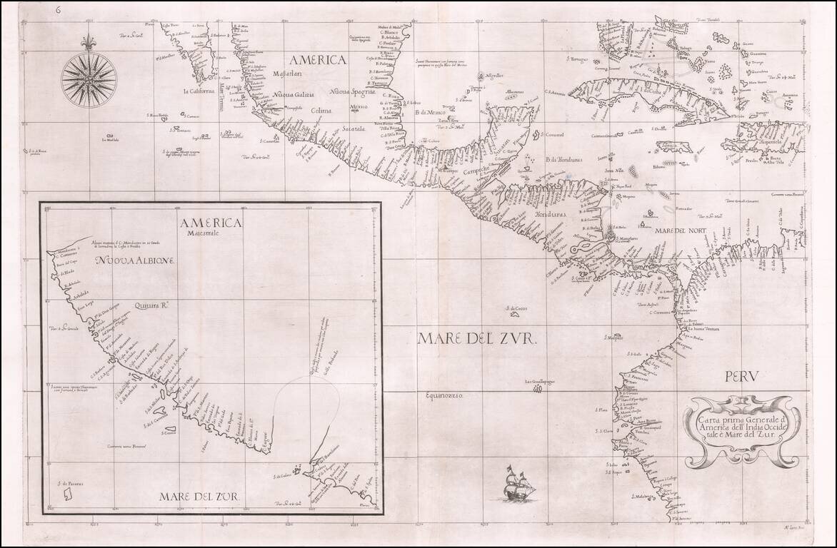 Carta prima Generale d'America dell India Occidentale e mare de Zur