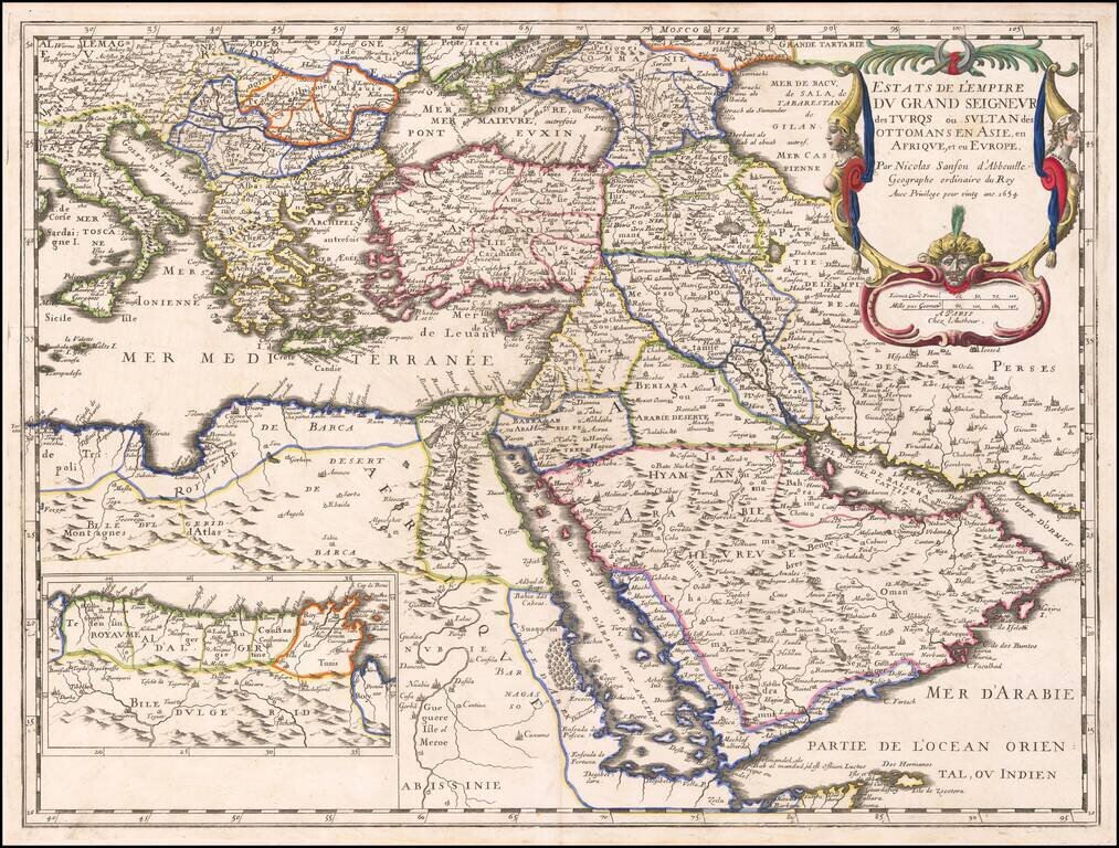 Estats de l'Empire du Grand Seigneur des Turqs ou Sultan des Ottomans en Asie, en Afrique, et en Europe . . .  1654