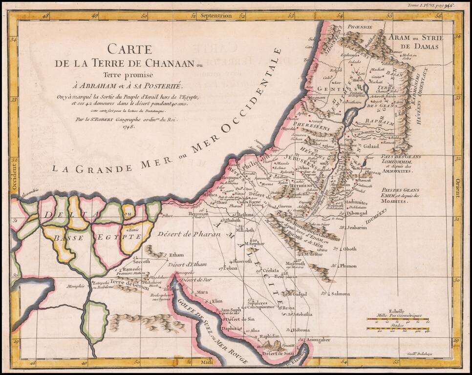 Carte de la Terre de Chanaan ou Terre promise a Abraham et a sa Posterite . . . 1748
