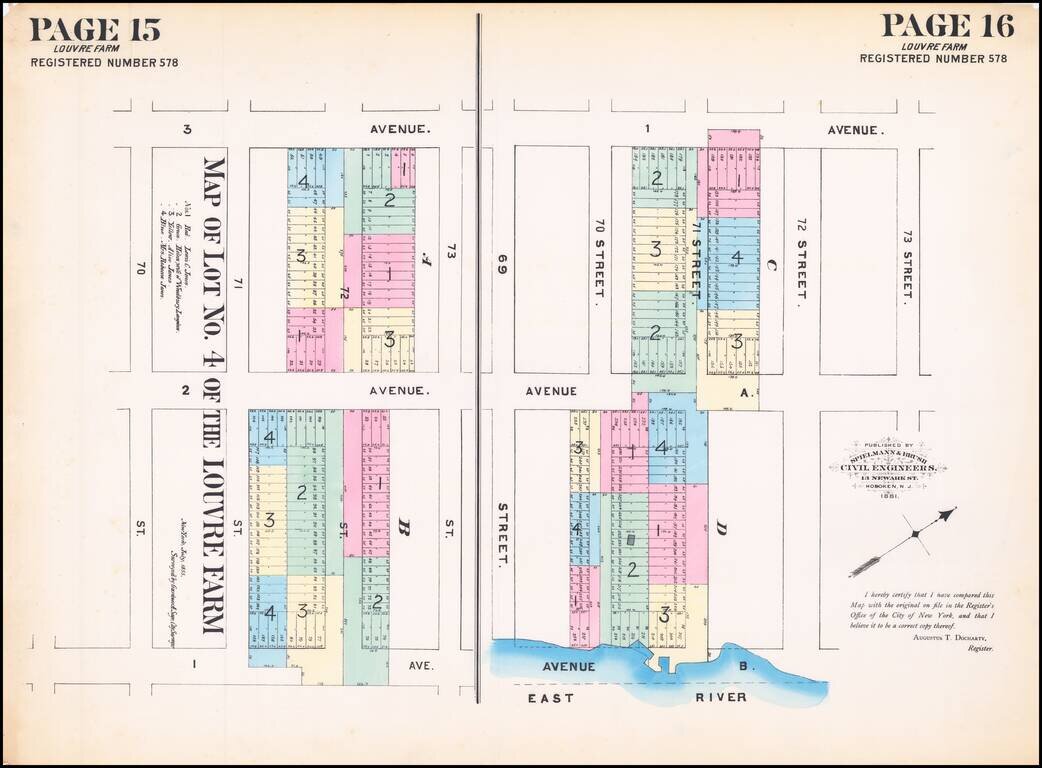 [Upper East Side] Map of Lot No. 4 of the Louvre Farm