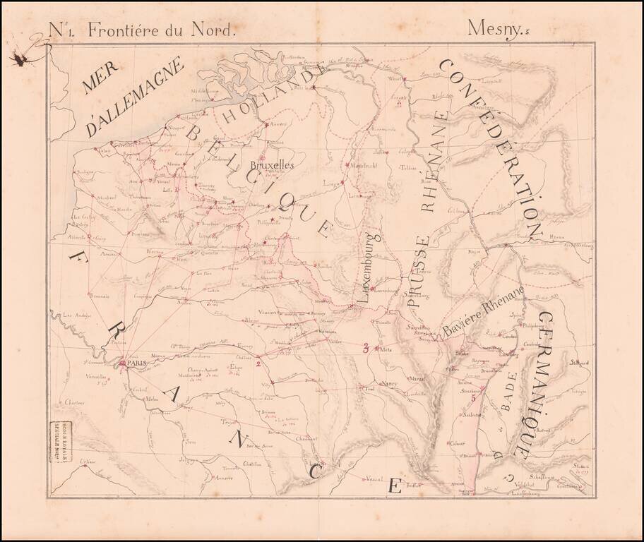 [Napoleon's Battles in France, Belgium Netherlands, Luxembourg, Germany]  No. 1 Frontiere du Nord.  Mesny 5.