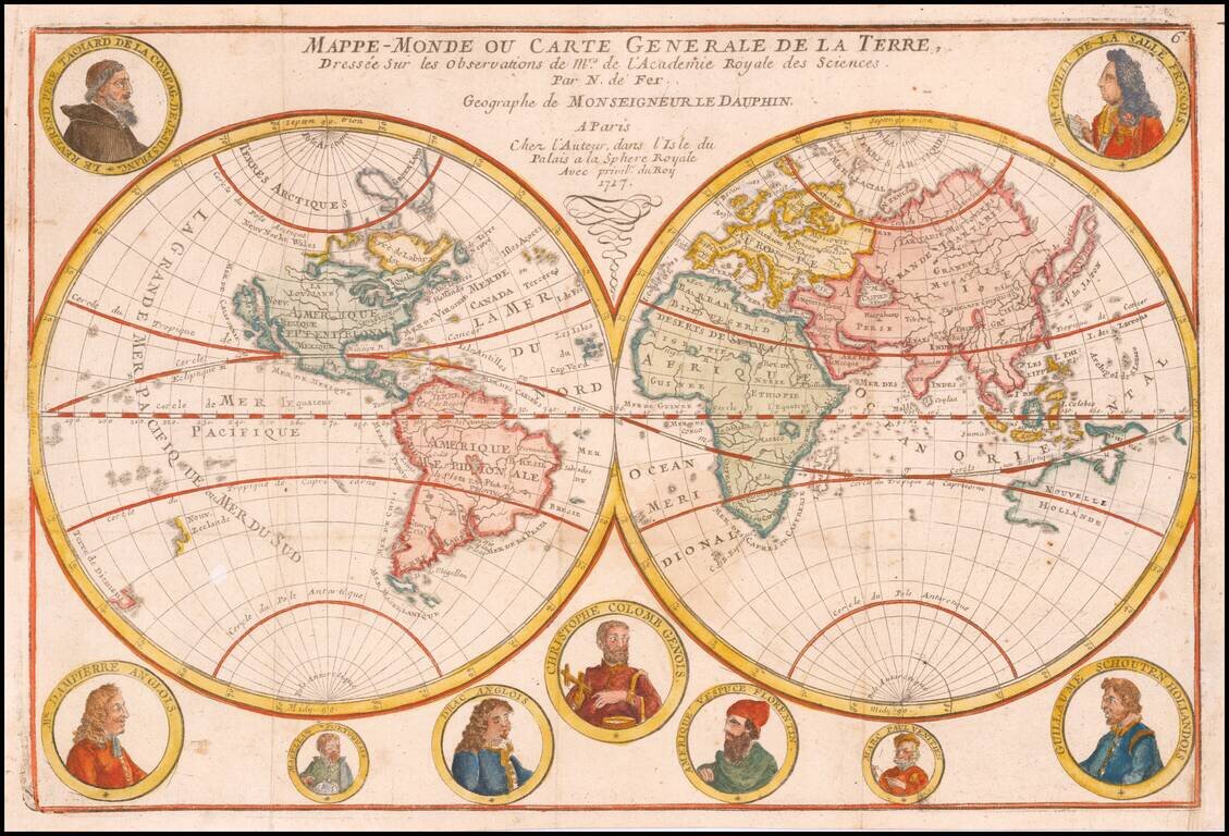 Mappe-Monde ou Carte Generale De La Terre, Dressee Sur les Observations de Mrs. De L'Academi Royal des Sciences . . .  1717