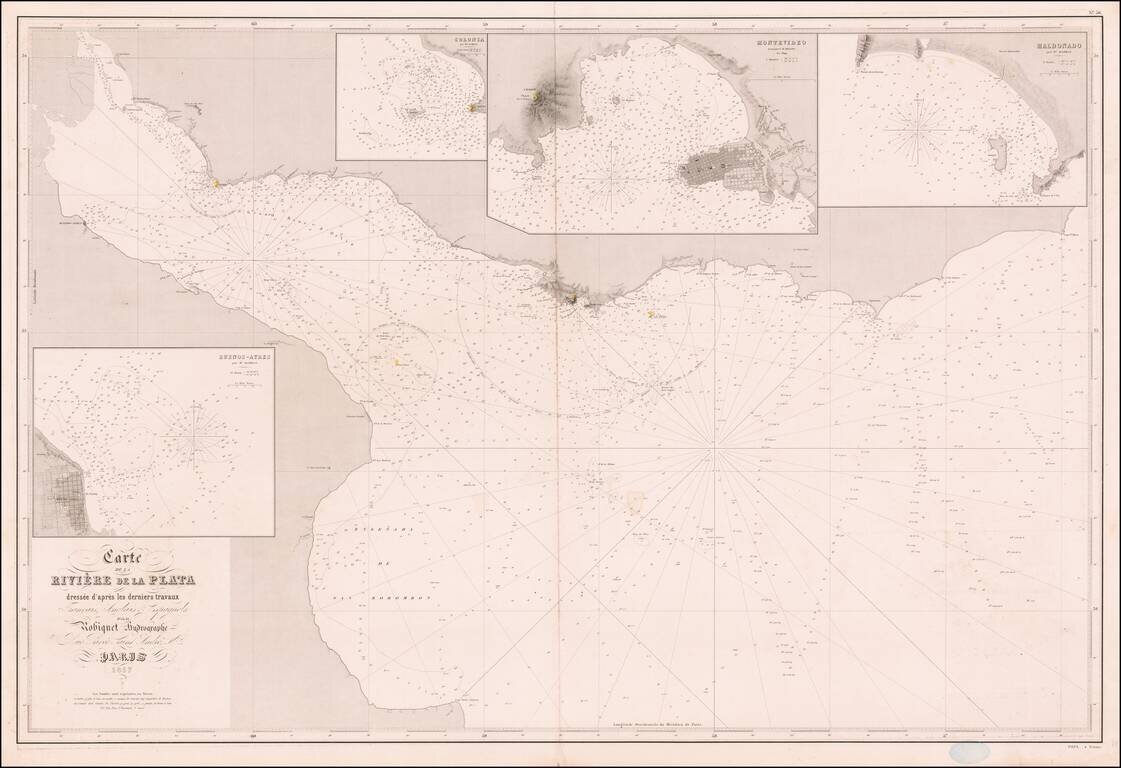 Carte de la Riviere de la Plata dressee d'apres derniers travaux Francais, Anglois & Espagnoes . . . 1857