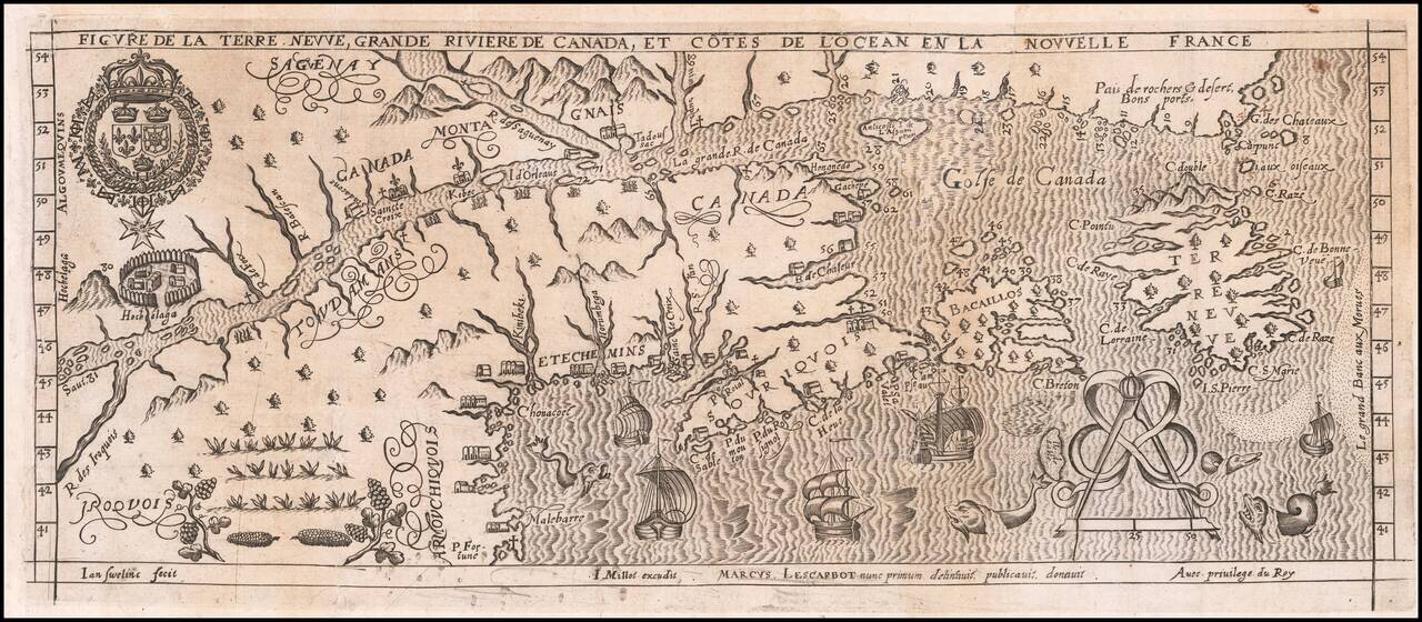 Figure De La Terre, Neuve, Grande Riviere De Canada, Et Côtes De L’Ocean En La Nouvelle France