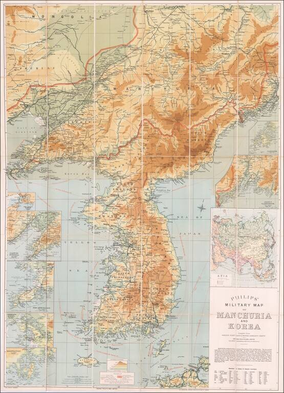 Philips' Military Map of Manchuria and Korea Compiled from Foreign Staff Maps & British Admiralty Charts