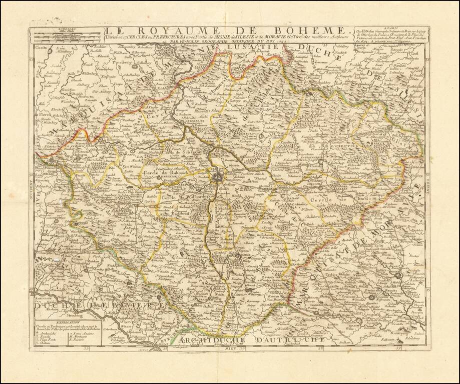 [Bohemia / Czechia]  Le Royaume De Boheme Divise en 17 Cercles ou Prectures avec Partie Misnie de Silesie et de Moravie . . . 1742