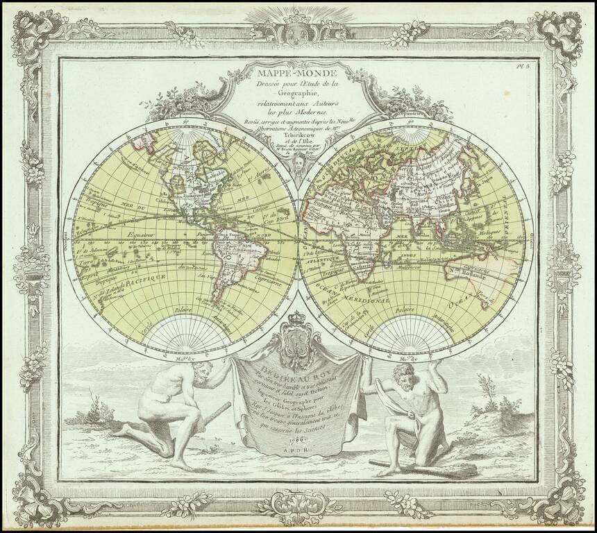 Mappe-Monde Dressee pour l'Etude de la Geographie . . . 1778 [Bay of the West]